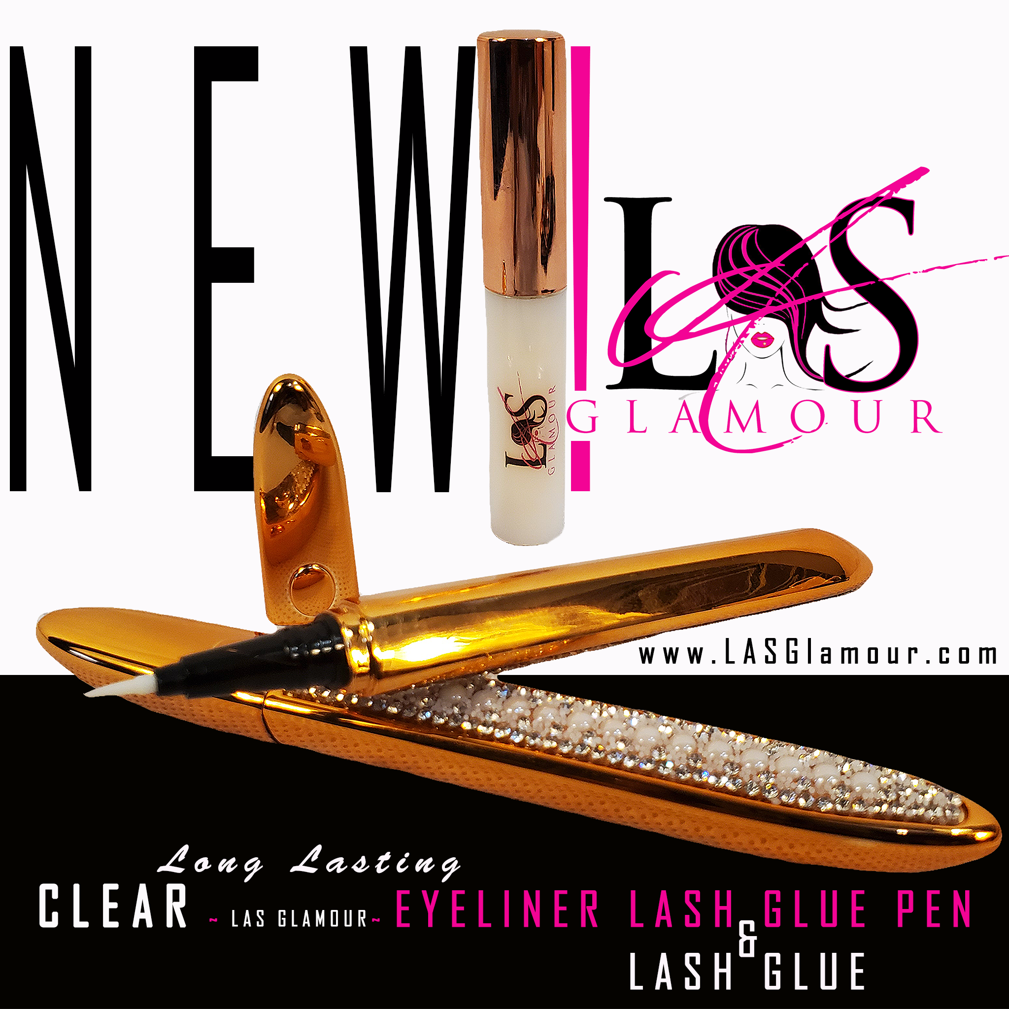NEW!! LAS Glamour Super Hold Clear Eye Lash Glue